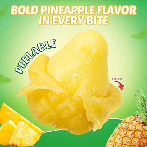 Amos Peelerz Peelable Gummy Candy–Assorted Fruit Flavors(Lychee, Mango, Peach, Lemon, Pineapple, Green Apple)-6 pack, Made with Real Fruit Juice, Soft Chewy Texture, Fun Peel-and-Eat Snacks, 36oz thumbnail 4