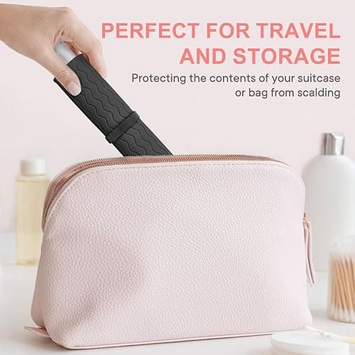 Suafrnut Oversize Silicone Heat Resistant Mat, Portable Travel Mat Cover with Velcro for Curling Irons, Flat Irons, Hair Straightener and Hot Hair Styling Tools(14.2" x 11") thumbnail 7