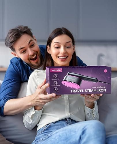 YOZLNFO Travel Steamer for Clothes Portable: Handheld Steam Iron 1200W 350°F - 5 Adjustable Steam Anti-Drip 15s Heat Up - Large Ceramic Panel 110-120V thumbnail 2