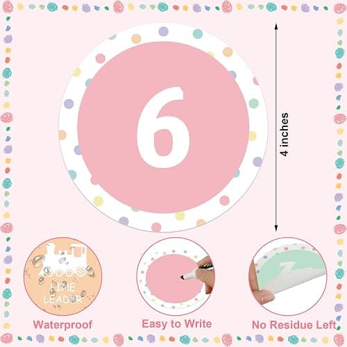 36PCS Pastel Number Spot Markers Stickers 4" Line up Spots for Classroom Floor Self Adhesive Vinyl Stickers Number Spot Markers Decals for Back to School Kindergarten Preschool Elementary Supplies thumbnail 3