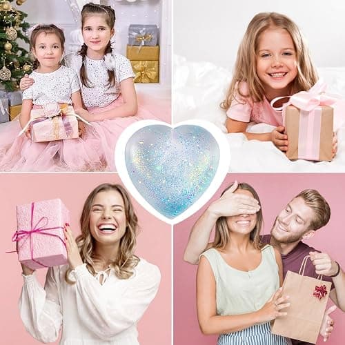 Heart Shape Stress Balls for Adult and Kids (Blue) - Sugar Ball, Squishy Toys for Stress Relief and Party Favors thumbnail 7