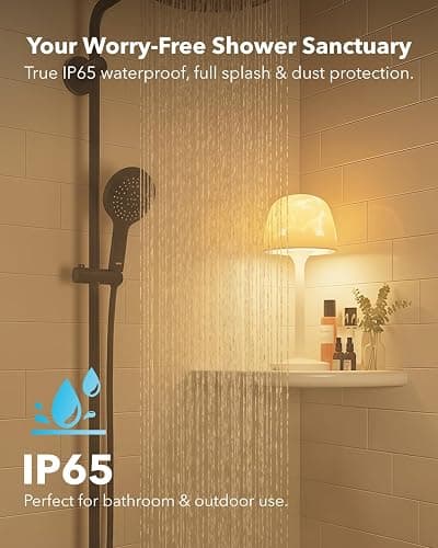 Tedmos Polarlicht & Aurora Projektor IP65 Wasserdicht, Wasserwellen Effekt Stimmungslicht, Akku Tischlampe Kabellos Touch, Dimmbar LED Tischleuchte & Duschlampe für Bad Outdoor Garten Deko Geschenk thumbnail 2