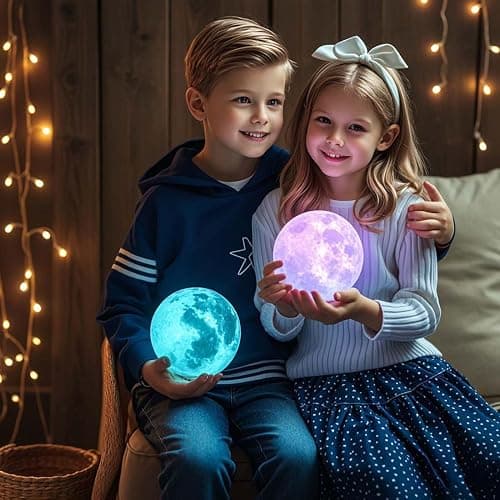 ACED Mondlampe 2023 Upgrade 3D Mondlicht 16 Farben mit Holzständer Remote/Touch Control und USB wiederaufladbar Geschenke für Frauen Mädchen Jungen thumbnail 4