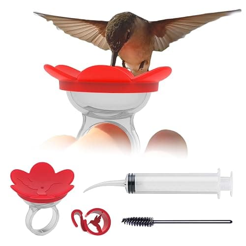 ZUMMR Hummingbird Ring Starter Kit (Red) - Hand Feed Hummingbirds Right in Your Backyard. Get up Close and Personal with Nature. Proudly Made in The U.S.A. - The Original - Image 1