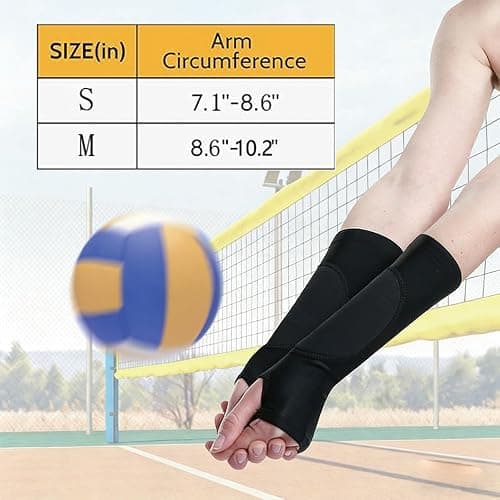 L LK SPORTS Volleyball Arm Sleeves for Girls Passing Forearm Sleeves with Protection Pads and Thumbhole for Youth thumbnail 4