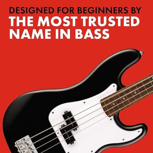 Fender Squier Debut Series Precision Bass Guitar Pack, Beginner Guitar Pack, 2-Year Warranty, Includes Rumble 15 Amplifier, Padded Gig Bag, Instrument Cable, and More, Black with Satin Urethane Finish thumbnail 6