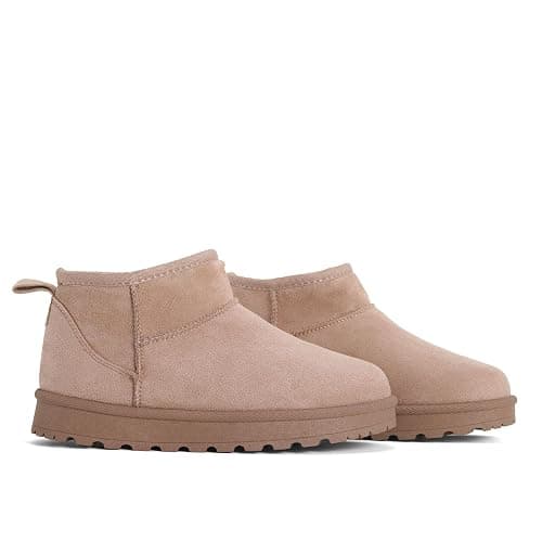 GHARIE CHAMPIONS Women’s Suede Ankle Boots – Classic Mini Snow Boots with Warm Lining, Lightweight & Non-Slip Sole for Winter Daily Wear - Image 1