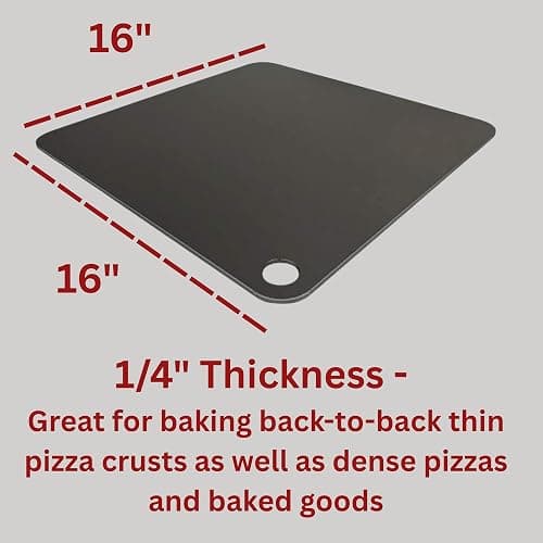 ThermiChef 16" by 16" Pizza Steel (1/4" Thickness) - Multipurpose Cooking Steel for Ovens & Grills - Made in the USA thumbnail 2