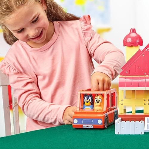 Tile Town Bluey Heeler Family Home 52-Piece Magnetic Tile Playset, Interactive STEM Magnetic Tiles Toys, Includes Bluey & Bingo Figures, Action Tiles thumbnail 7
