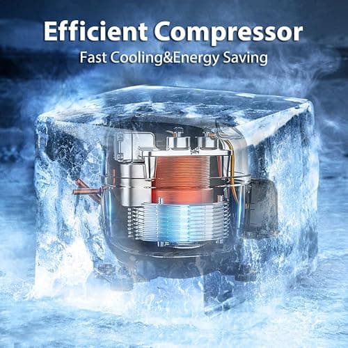 3.5 Cu.Ft Small Chest Freezer, Mini Deep Freezer with Removable Basket, Adjustable Temperature, Free Standing Top Open Door Energy Efficient Compact Freezer for Apartment, Home, Office, Garager，Gray thumbnail 5