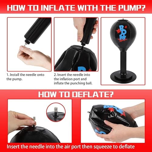 DR.YYDF Desktop Punching Bag, Heavy Duty Stress Relief Boxing Bag, Strong Suction Speed Bag for Office and Home, White Elephant Gift for Boss or Coworker, Anger Management Toys for Men and Friends thumbnail 7