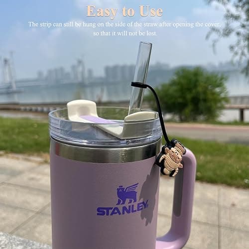 Amreich Highland Cow Straw Topper for Stanley Cup - Cute Animal Straw Cover Cap for Almond Rose 30 40 oz Tumblers 10mm Stanley Accessories Gifts for Women Men thumbnail 2