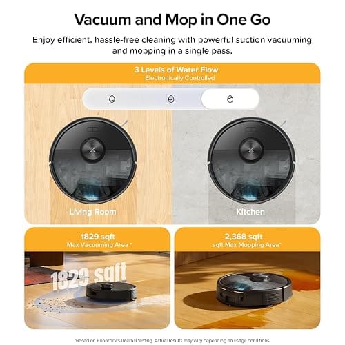 roborock Q7 M5+ Robot Vacuum and Mop, Upgraded from Q5 Max+, Up to 7-9 Weeks Self-Empty, 10000Pa Suction, Dual Anti-Tangle System for Pet Hair & Carpet, PreciSense LiDAR Navigation, App Control, Black thumbnail 5