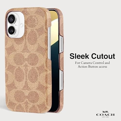 Coach Signature Canvas Slim Wrap iPhone 16 Case - Designer Phone Case - Signature Tan thumbnail 4