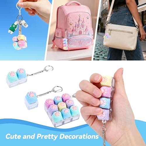 THLUSDY 6Pcs Keyboard Fidget Toy, Cute Keyboard Fidget Keychain, Clicker Fidget Toys Adults Teens for Work, Study, Travel, Ideal Stress Relief Gift thumbnail 3
