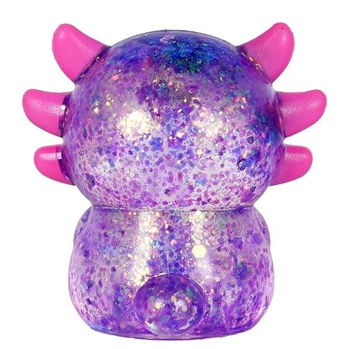 Djyxoglyn Axolotl Squishy Stress Relief Toy – Glitter Fidget Toy Cute Squeeze Toy for Kids & Adults, Sensory Anxiety Relief Squishy Toy, Party Favor Desk Fidget (Purple Sitting Style) thumbnail 10