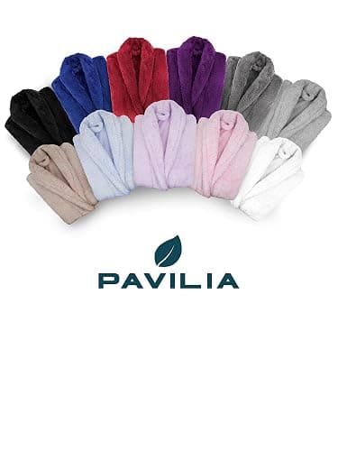 PAVILIA Women Hooded Plush Soft Robe | Fluffy Warm Fleece Sherpa Shaggy Bathrobe thumbnail 6