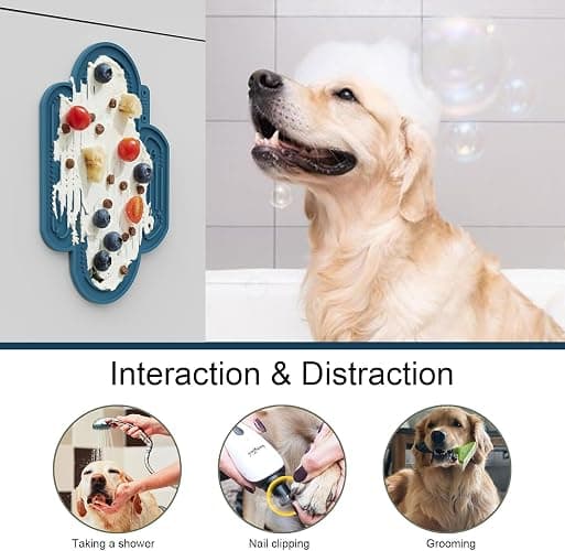 OHMO Licky Mats for Dogs and Cats 2 Pcs Cactus Silicone Lick Mats with Suction Cups for Pet Anxiety Relief, Dog Slow Feeding(Dark Blue&Light Blue) thumbnail 4