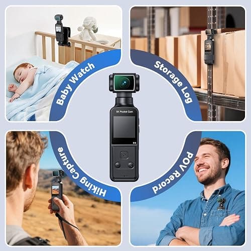 BOBLOV 5K Body Camera with Microphone, W5 Vlogging Camera, 5K/15FPS and 4K/60FPS with 270° Rotating Lens, External Mic Support, Clip/Strap Options, EIS Stabilization for Meeting, and Daily Use (128GB) thumbnail 6