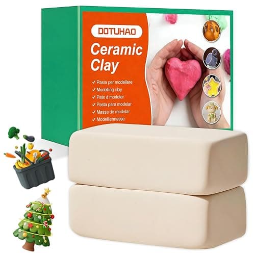 DOTUHAO Pottery Clay, 4.4 LB Air Dry Clay, Clays for Pottery, Ceramic Clays for Sculpting, and Hand Building, Ideal for Beginners and Advanced Sculptors, Home DIY (White,4.4 LB) - Image 1