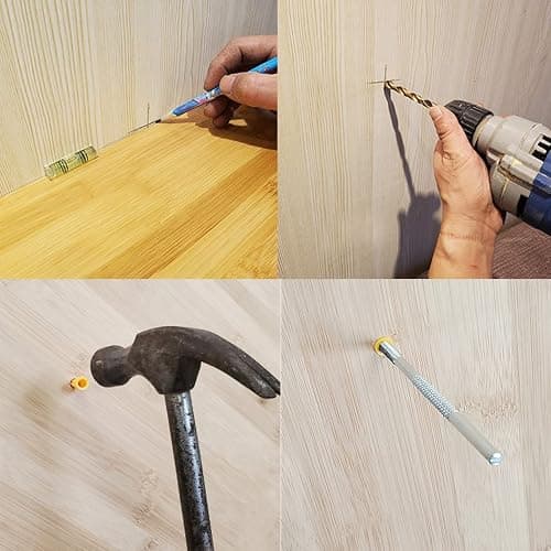 JOIKIT 4 PCS 16 Inch Bamboo Floating Shelves Wall Mounted, Bamboo Wall Shelf, Decorative Floating Shelf for Bedroom, Kitchen, Bathroom, Living Room thumbnail 6