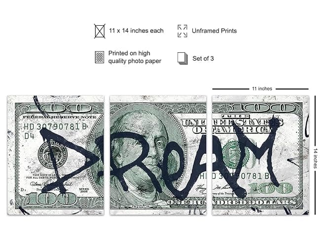 Motivational Graffiti Wall Art LARGE 11x14 - Inspirational Posters for Home Office Decor - Entrepreneur Gifts - positive affirmation - Motivation, Inspiration - Small Office Decor - Quotes Wall Art thumbnail 2