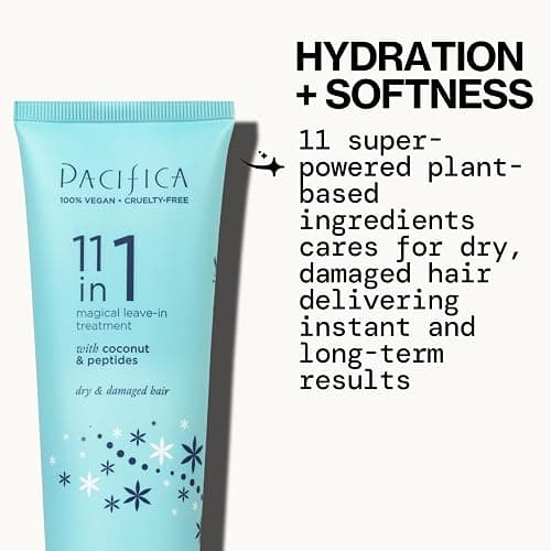 Pacifica Leave In Conditioner - 11 in 1 Magical Hair Treatment - Strengthen & Repair Damaged Hair - Deep Conditioning for Dry Hair Adds Shine & Anti-Frizz for Straight, Wavy & Curly Hair Care, Vegan thumbnail 3