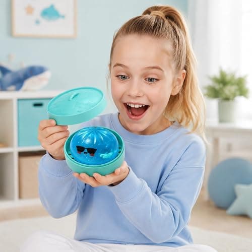 Shark Dumpling Squishy, Random 1 of 7 Colors, Mystery Dumpling Squishy with Box, Cute Squeeze Balls Stress Relief Sensory for Holiday & Birthday Gifts thumbnail 2