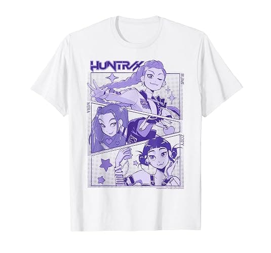 Kpop Demon Hunters Halloween Huntrix Cute Manhwa Panels T-Shirt - Image 1