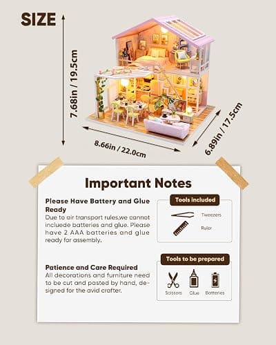 DIY Miniature House Kit, Mini House Kit for Beginners, Mayberry Street Miniatures, Model Building Craft Diorama Kit, Ideal Gifts for Birthday, Christmas(Sweet Time) thumbnail 3