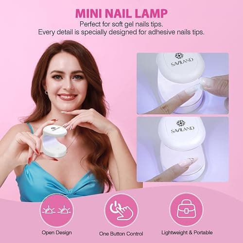SAVILAND Almond Gel Nail Kit: Nail Drill Kit U V Lamp for Nails 500PCS Almond Nail Tips Gel Nail X Kits Nail Glue Easy Use Manicure Tool Extension Set DIY At Home Salon Gift for Women thumbnail 5