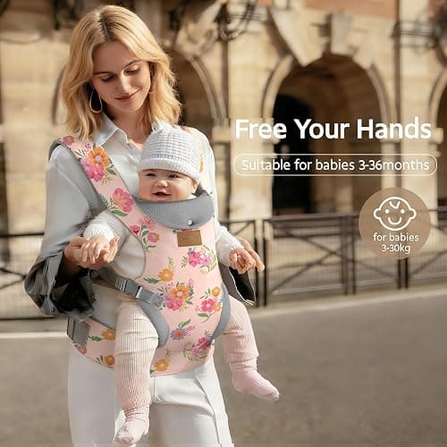 YooxArmor Baby Carrier, Ergonomic Adjustable Toddler Carriers for 7-33 Lbs, Cozy Lightweight Infant Carrier with Neck Support, Baby Chest Carriers with Lumbar Support for Parents (4-36 Months) thumbnail 6