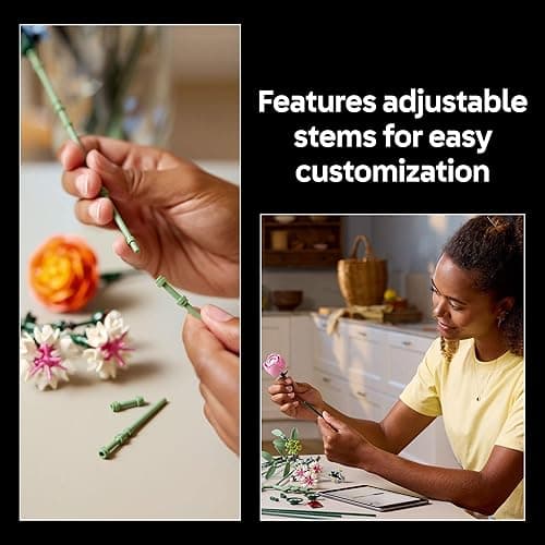 LEGO Botanicals Pretty Pink Flower Bouquet Building Set for Adults - Gifts for Anniversary for Women & Men - Artificial Flowers for Decor or Table Display - 10342 thumbnail 5