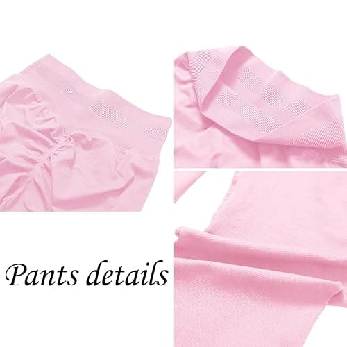 MAYROUND Gym Sets for Women 2 Piece Outfit Gym Scrunch Leggings and Short Sleeve Crop Top Set Seamless Yoga Tracksuits thumbnail 6