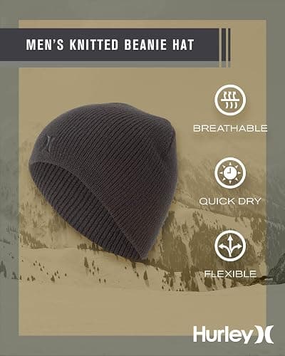 Hurley Men's Winter Hat - Classic Icon Beanie thumbnail 2
