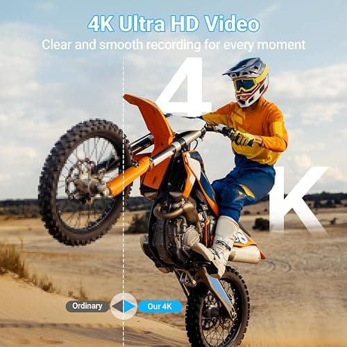 4K Digital Camera for Photography and Vlogging, 64MP Compact Autofocus Video Camera with Dual Lens, Anti-Shake, 16X Zoom, Flash, 32GB SD Card & 2 Batteries, for Teens & Beginners (Black) thumbnail 2