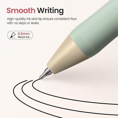 Taja Gel Pens, 6 Pcs Quick Dry Black Gel Ink Pens, 0.5mm Fine Point Smooth Writing Pens for Journaling and Note Taking, Cute Aesthetic Pens for Women & Men-Pastel thumbnail 4