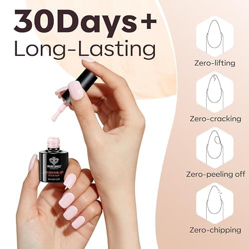 modelones Builder Nail Gel Polish Set, Base Colors Jelly Nude Pink Hard Strengthener Rubber Gel Polish 8-in-One Extension LED Nail Lamp Cured 6 Colors thumbnail 6