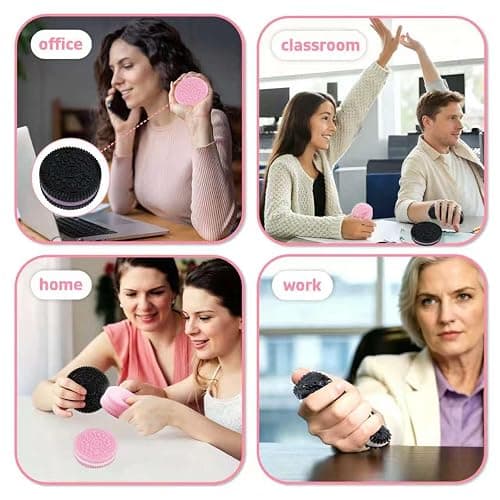 Gytera Sticky Cookie Squishies Fidget Adults, Squeeze Fidget for Autism, Stress Balls for Adults Fidgets Birthday Easter Basket Stuffers(2 Pack Pink Black) thumbnail 5