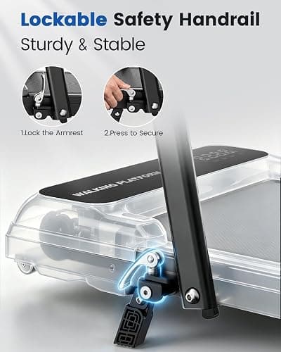 Walking Pad Treadmill for Home, Walking Pad with Incline and Handle Bar | Sturdy Foldable Handles Walking Pad with LED Display, Portable Quiet Under Desk Treadmills for small space at home office thumbnail 10