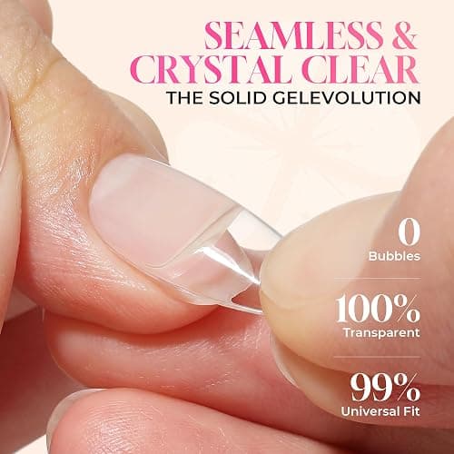 Luckyfairy Gel Nail Glue for Nail Tips, Soft Solid Nail Glue, Cured Needed, 15ml Soak Off Adhesive Bonding for Clear Acrylic Nails Fake Nails Extension, Not for Press-on thumbnail 4