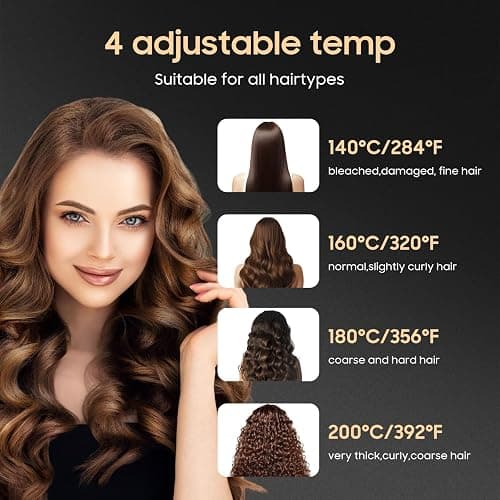 Cordless Hair Straightener and Curler, 2 in 1 Portable Mini Flat Iron & Curling Iron, Fast Heating & Titanium Plate Straightener with 4 Adjustable Temp,Travel Size Preferred Gifts (White) thumbnail 3