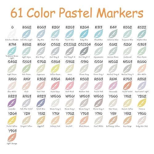 Caliart Pastel Markers, 61 Colors Dual Tip Art Markers Sketch Pens Permanent Alcohol Based, with Case for Adults Artists Drawing Illustration Sketching Coloring thumbnail 3