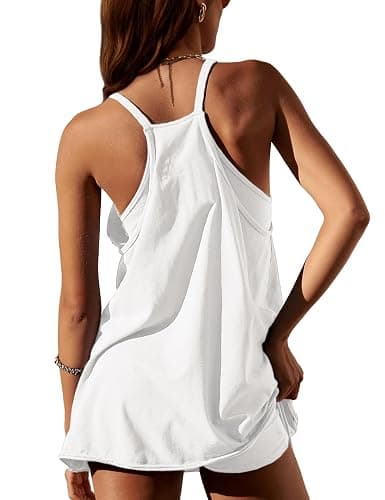 Faleave Women's Summer Sleeveless Mini Dress Athletic Dress Spaghetti Strap Short Tennis Dress with Pockets thumbnail 2