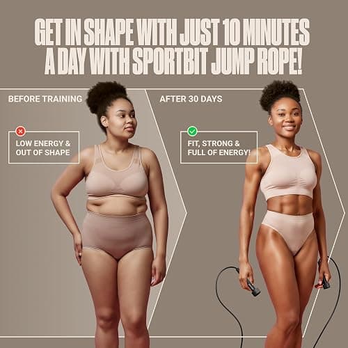 SPORTBIT Adjustable Jump Rope for Fitness and Exercise | Fitness and Exercise, Cardio, Boxing, and Weight Loss, Speed Rope, Men & Women thumbnail 3