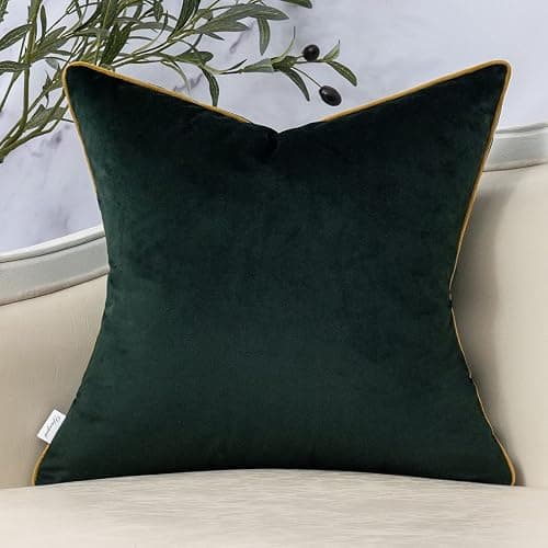 Yangest Green Square Throw Pillow Cover Wavy Velvet Cushion Cover Modern Zippered Pillowcase for Sofa Couch Bedroom Living Room Chair, 18 x 18 Inch thumbnail 2