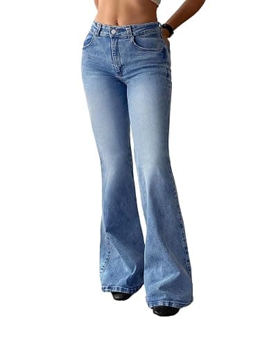 EMMIOL Women Bootcut Jeans Flare Jeans Mid-High Waisted Stretchy Jeans Trendy 90s Denim Pants - Image 1