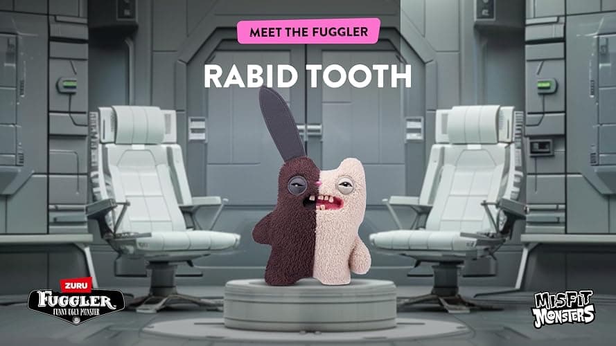 Fuggler Misfit Monsters Series 1 9" by ZURU Funny Ugly Monster Plush Toy (Rabid Tooth - Brown & Beige) thumbnail 6