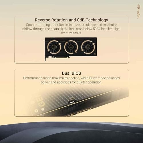 ASUS ProArt NVIDIA GeForce RTX™ 5080 16GB GDDR7 OC Edition Graphics Card (PCIe® 5.0, USB Type-C®, HDMI®/DP 2.1, 2.5-Slot, SFF Ready, Axial-tech Fans, Vapor Chamber), 3 Year Warranty thumbnail 4