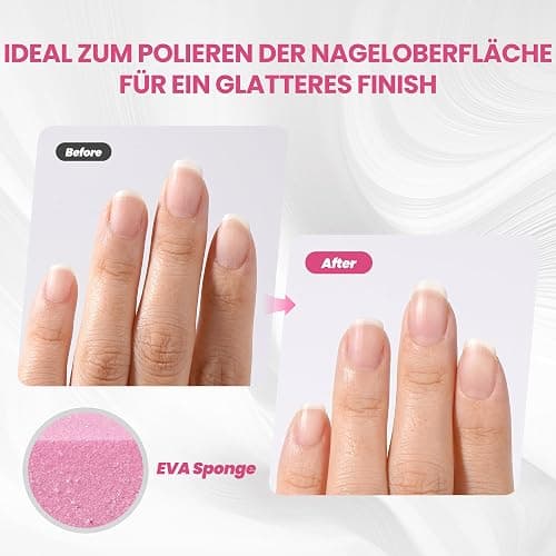 Set mit 10 Buffer Feile für Nägel, Professionelle Nagel Buffer zum Schleifen von Acryl-oder Natürlichen Gelnägeln, Buffer für Nägel 4 waschbare Seiten für Maniküre - Rosa thumbnail 3